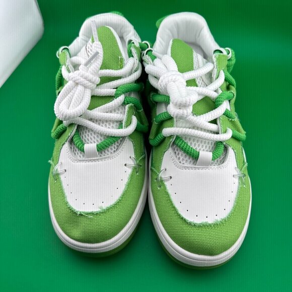 MEN's COLORBLOCK LACE-UP FRONT FRAYED HEM MESH SPLICED SNEAKERS SIZE 44 (11-11.5 - Picture 4 of 10